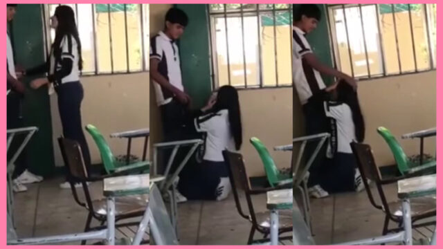 pinapaluhod si classmate sa loob ng classroom